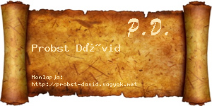 Probst Dávid névjegykártya